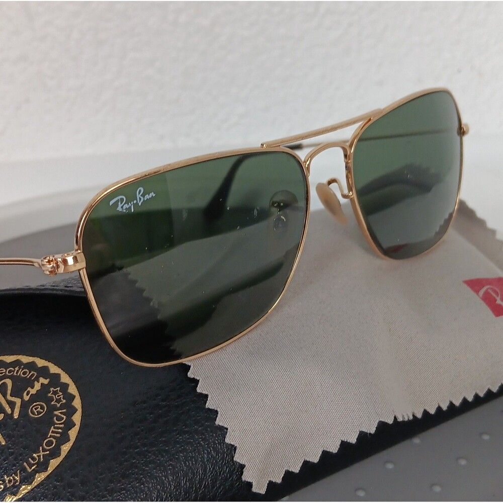 Ray Ban Sunglass Frames Gold Cravan Case Cleaning Cloth Needs Lens Flawed